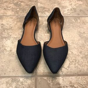 Blue Chambray Flats